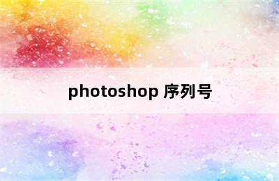 photoshop 序列号